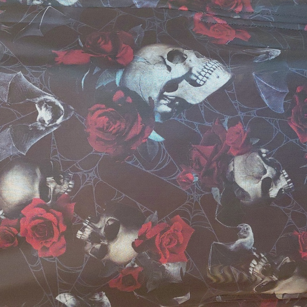 KILLSTAR 3XL KLEODORA MESH MAXI SKIRT BATS,SKULLS ROSES - Picture 3 of 9